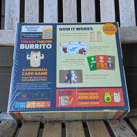 NEW Exploding Kittens Throw Throw Burrito 2-6 Players Dodgeball Card Game - Picture 2 of 7